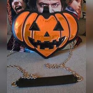 SHEIN Orange and Black Pumpkin Crossbody Bag